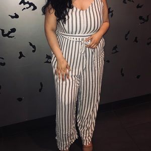 American eagle stripped jumpsuit.